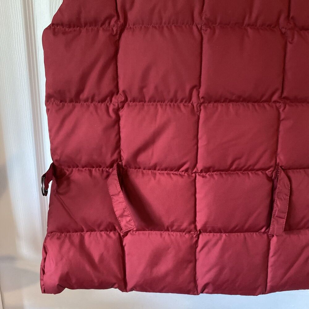 Eddie Bauer Goose Down Vest Size XS Red Zip Buttons Straps Pockets 700 Fill - Picture 9 of 12
